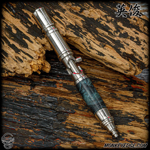 Hidetoshi Nakayama Bolt Action Pen/Knife - Satin/Wood (HNP0150)