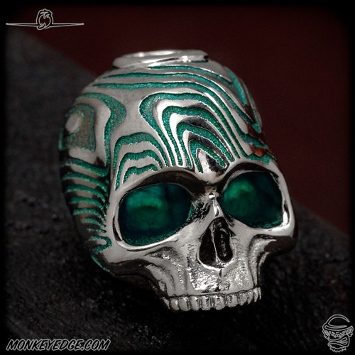 Dmitry Streltsov Bead: Lucky - Titanium Damask Engraved Green (DSP0532)