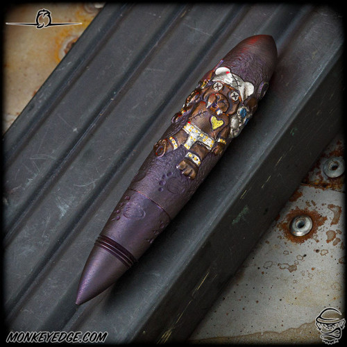 Dmitry Streltsov Pen: Zeppelin - Titanium Bad Teddy Hand Engraved  (DSP0543)