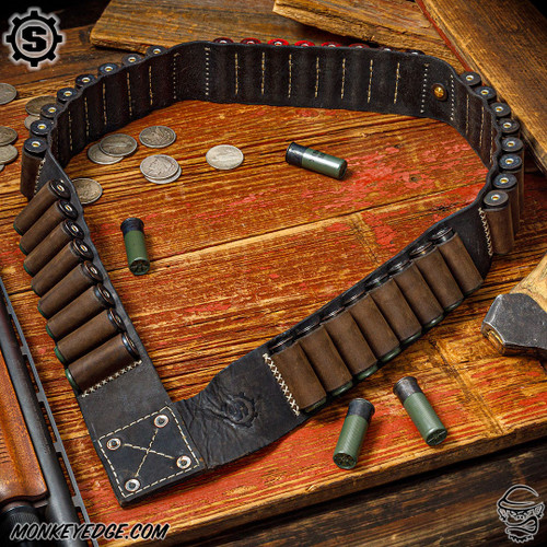 Starlingear Leather Bandolier - Two Tone Brown w/Hand Stitched Details