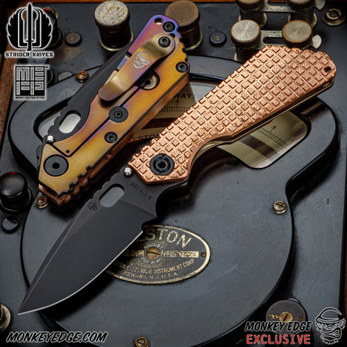 Strider Knives Folder: SnG Dagger Grind - Copper Monkey Edge FRAG Pattern (CPM-3V)