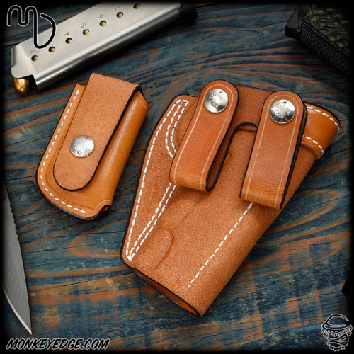 Del Fatti Leather: Holster and Mag Carrier Set - Oiled Leather for 1911 Commander