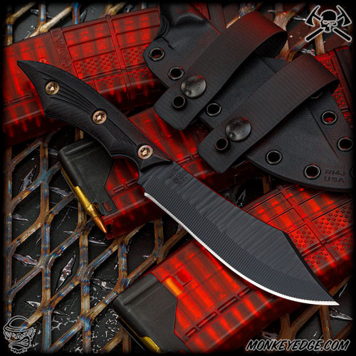 RMJ Tactical Fixed Blade: Ratatosk - Textured Blackout/Micarta