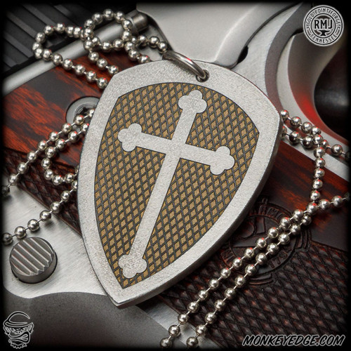 RMJ Tactical: Gold Point Pendant Crusader Shield - Titanium (RMJ0771)
