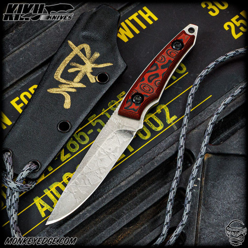 Kiku Matsuda Knives: Baika - Acid Etched/Red Micarta