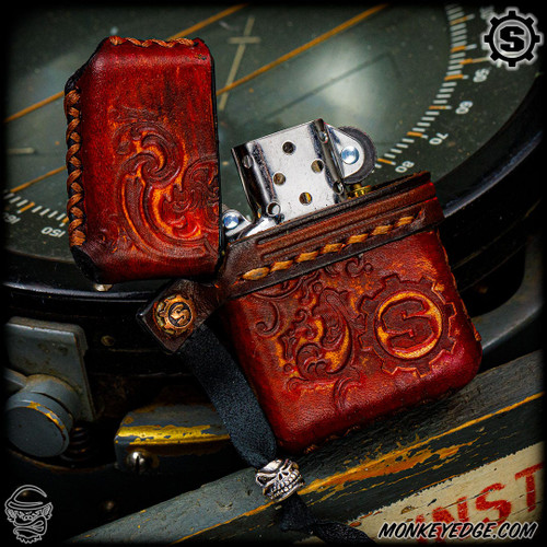 Starlingear Leather Lighter: Embossed Vintage S-Gear w/Nano Slickster