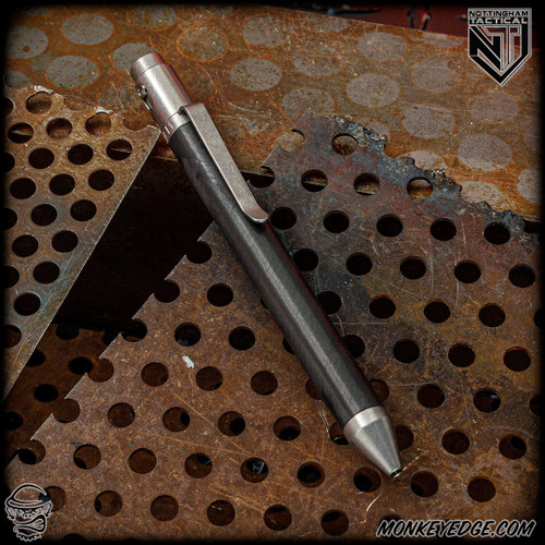Nottingham Tactical: Standard Pen - Titanium/Carbon Fiber Tumbled - Single Lock