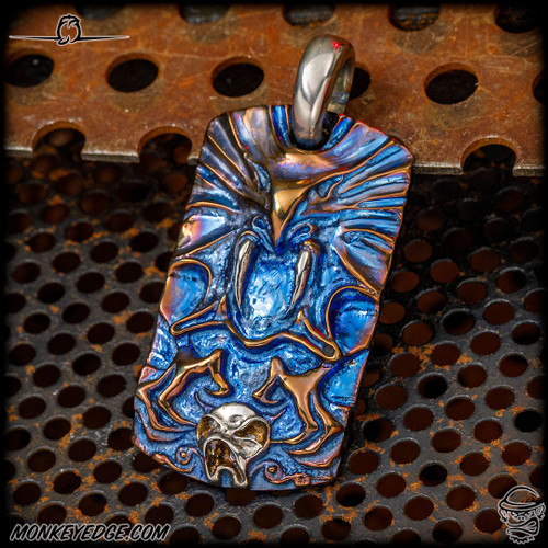 Dmitry Streltsov Pendant: Aspid Dog Tag - Titanium Blue/Bronze