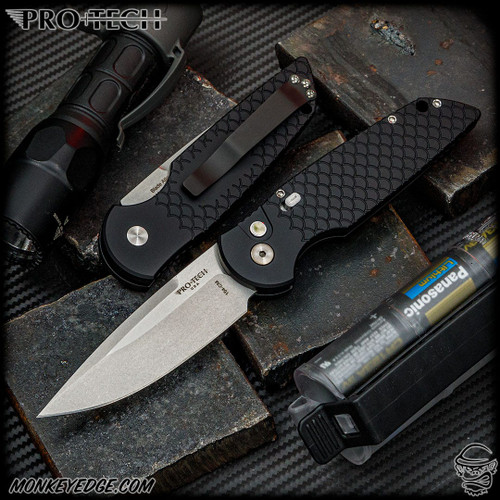 Pro-Tech Knives: TR-3 - Two Tone/Black Fish Scale w/Safety Blade 2024 Prototype