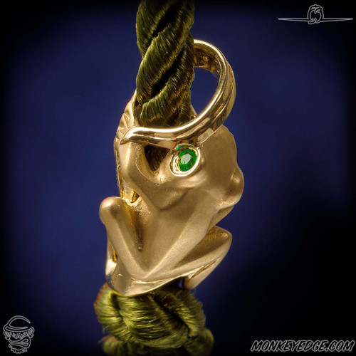 Dmitry Streltsov Bead: Frog - Gold/Emerald