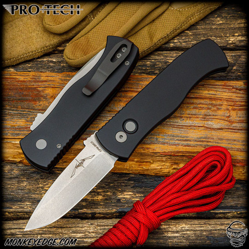 Monkey Edge - Pro-Tech Knives: CQC-7 Auto Spearpoint - Black DLC/Black