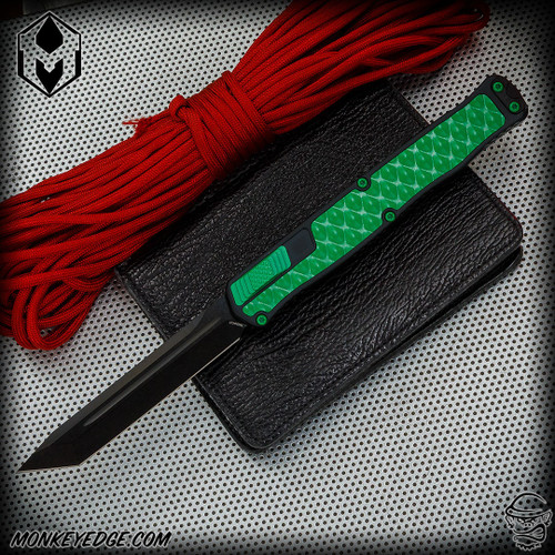 Heretic Knives: Cleric II Tanto - Black Stonewashed/Black w/Toxic Green Steel Inlays