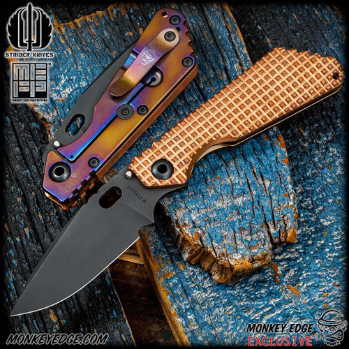 Strider Knives Folder: SMF Dagger Grind - Copper Monkey Edge FRAG Pattern (Finders Special)
