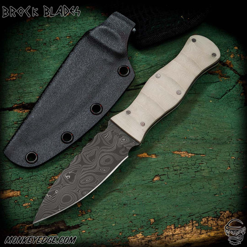 Brock Blades: Sgian Dubh TG - Damascus/Ivory G10