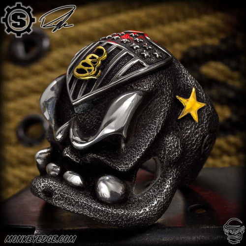 Starlingear Ring: Ryk Maverick Custom Motherfucker Puncher - Vintage US Army Badge Shield