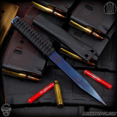Strider Knives Fixed: LM Nail - Flamed/Black Cord Wrapped (7.5 inch Titanium)