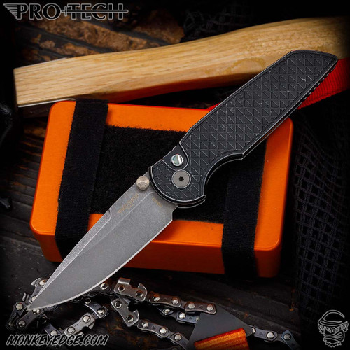 Pro-Tech Knives: TR-3 Integrity - Acidwashed/Battle Worn Black w/Relic Texturing - Blade 2024