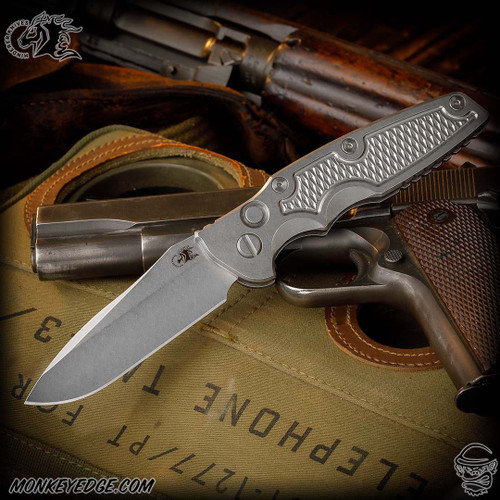 Hinderer Knives: Eklipse 3.5 inch Auto Spearpoint - Stonewashed