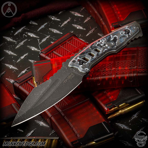 TAS Knives Fixed Blade: Urban Intruder - Blackwashed/Carbon Fiber