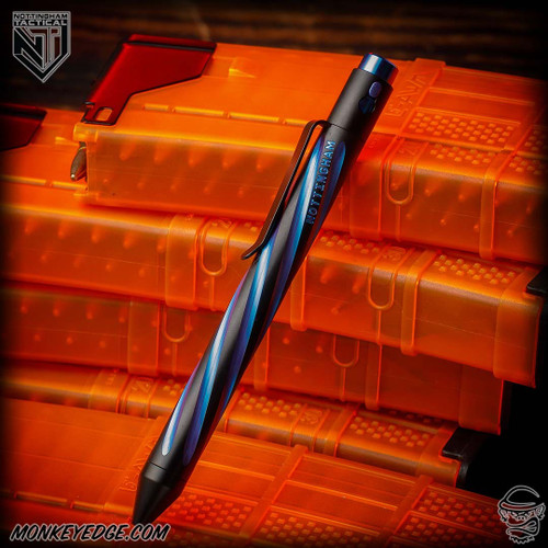 Nottingham Tactical Pen: Standard - Titanium Two Tone Blurple - Spiral Fluted - Single Lock (NHT0386)