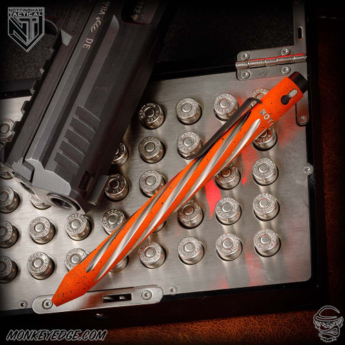 Nottingham Tactical Pen: G2 Full Size - Titanium Two Tone Orange - Spiral Fluted - Single Lock