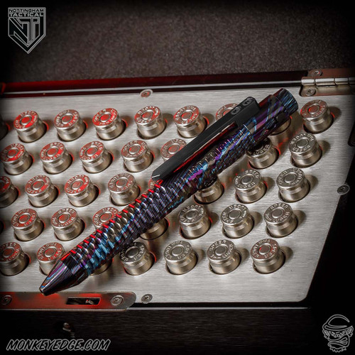 Nottingham Tactical: G2 Mini Pen - DarkTi w/Zirconium Clip - Carved - Single Lock