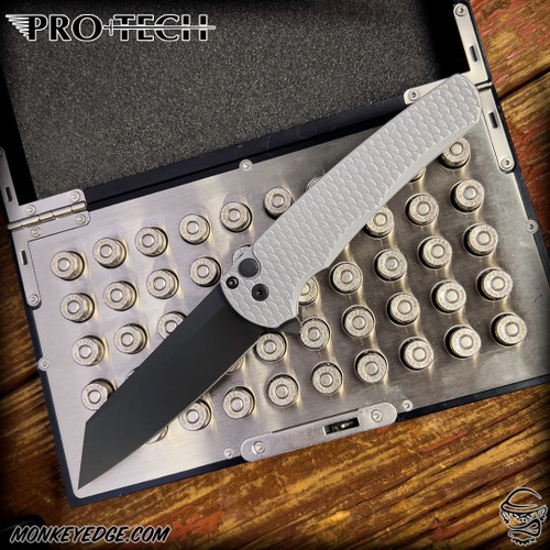 Pro-Tech Knives: Malibu Reverse Tanto - Black/Grey Battle Worn Dragon Scale