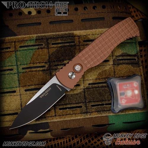 Pro-Tech Knives: TR-2 - Two Tone/FDE w/Monkey Edge FRAG Pattern