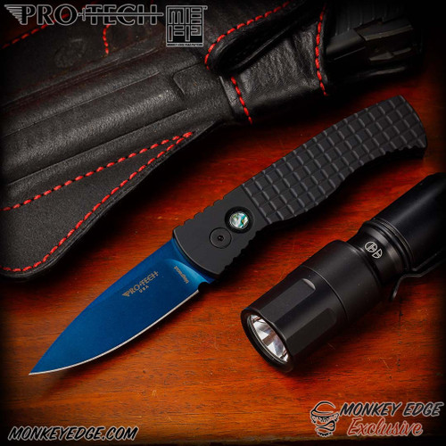 Monkey Edge - Pro-Tech Knives: Mordax - Acid Washed/Blue Monkey