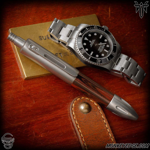 Tuff Writer MK 2 Special Mission Pen - Titanium Brushed/Black Cherry