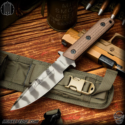 Strider Knives Fixed: MT Mod 10 - Brown Earth Monkey Edge FRAG Pattern