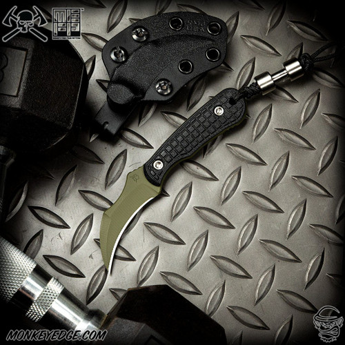 RMJ Tactical Fixed Blade: Gym Rat - Sniper Green Monkey Edge FRAG Pattern