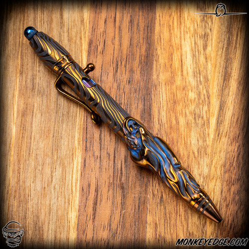 Dmitry Streltsov Pen: Amelia Spooky - Titanium Damask Engraved (DSP0636)