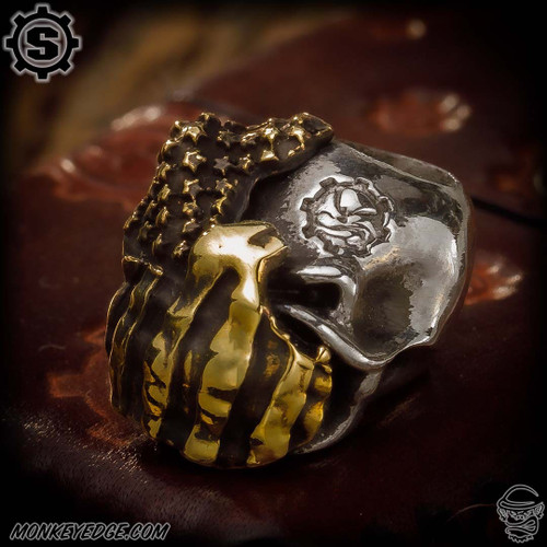 Starlingear Bead: Slickster Old Glory - Silver/Brass (SG3782)