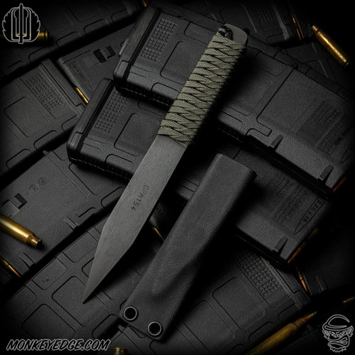 Strider Knives Fixed: LM Nail Wide Body - Black/Grey Cord Wrapped (8 inch CPM154)