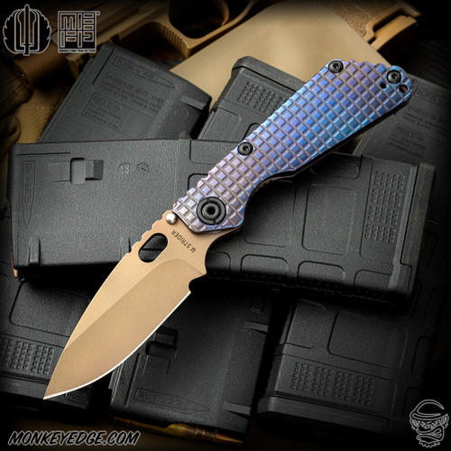 Strider Knives Folder: SnG 3/4 Grind - Bronze/Flamed Monkey Edge FRAG Pattern