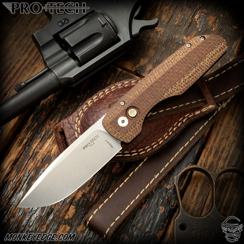 Pro-Tech Knives: Vero Synapse Auto - Stonewashed/Micarta Blade 2025