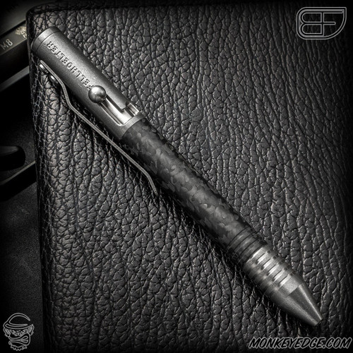 Fellhoelter TiBolt G2 Pen - Titanium Tumbled/Carbon Fiber w/Rings