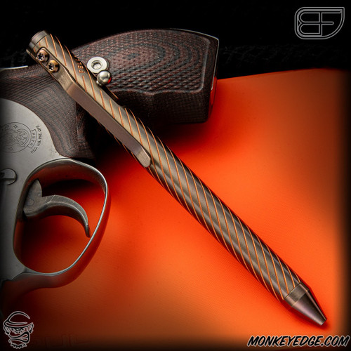 Fellhoelter TiBolt Pen - Custom Titanium Cptn Axel Spiral Engraved  (KW1147)