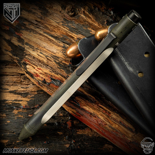 Nottingham Tactical Pen: Standard - Titanium Two Tone OD Green - Trifecta - Single Lock (NHT0410)