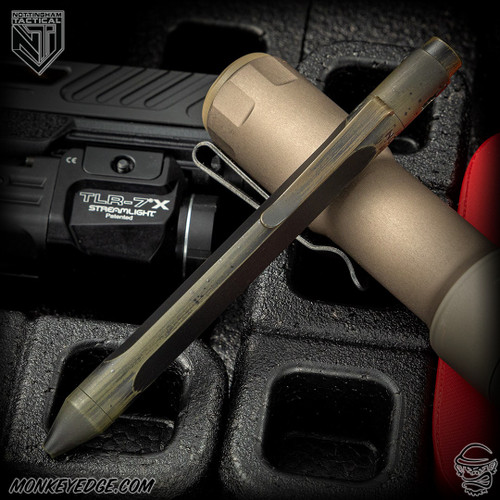 Nottingham Tactical Pen: Standard - Titanium Two Tone OD Green - Trifecta - Single Lock (NHT0420)