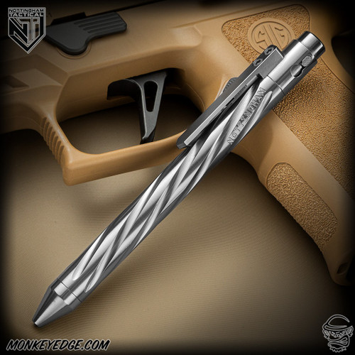 Nottingham Tactical: Standard Pen - Zirconium w/Milled Clip - Spiral Fluted - Single Lock