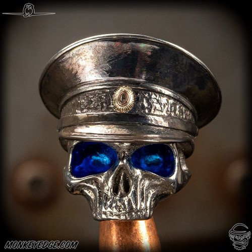 Dmitry Streltsov Bead: Lucky Officer Bead - Titanium Polished/Blue