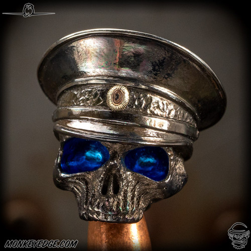 Dmitry Streltsov Bead: Lucky Officer Bead - Titanium Matte/Blue