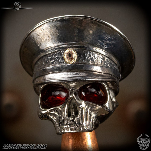 Dmitry Streltsov Bead: Lucky Officer Bead - Titanium Polished/Red