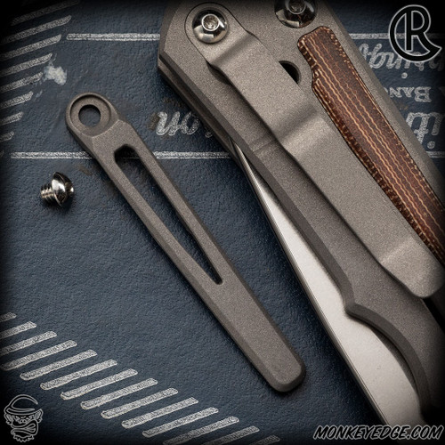 Chris Reeve Knives: MIM Pocket Clip for Inkosi - Sand Blasted