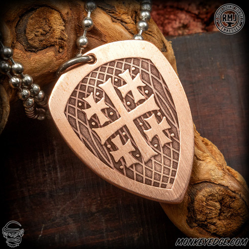 RMJ Tactical: Gold Point Pendant Jerusalem Crusader Cross - Copper