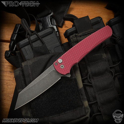 Pro-Tech Knives: Malibu Reverse Tanto - Acidwashed/Battle Worn Red Dragon Scale - Blade 2025