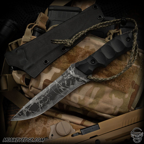 Kiku Matsuda Knives: High Back Fighter - Acid Washed/Black G10