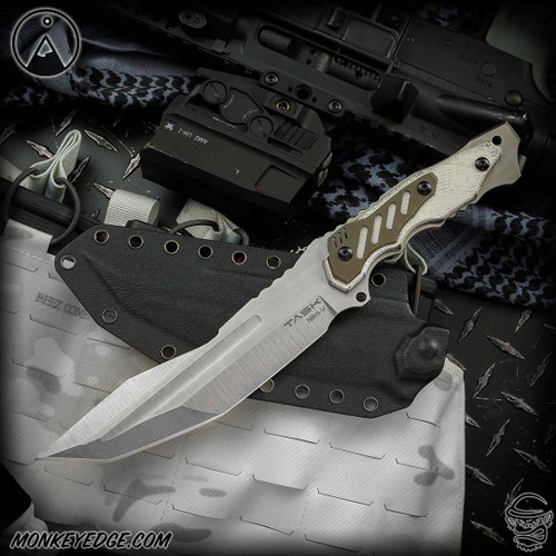 TAS Knives Fixed Blade: Mitrul Large - Tumbled/Titanium